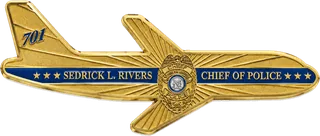 Airport Police Airplane-Shaped Coin – front