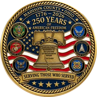 America 250 County Service Coin – front