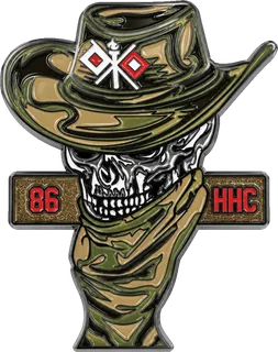 Army Company Skull Custom-Shape Coin – front