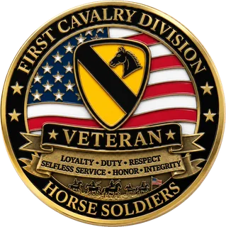 Cavalry Division Veteran Coin – back