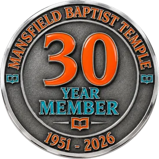 Church 75th Anniversary 30-Year Member Coin – back