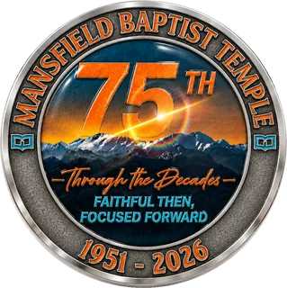 Church 75th Anniversary 30-Year Member Coin – front