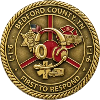 County E-911 Communications Coin – back