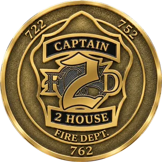 Fire Department Captain Coin – back