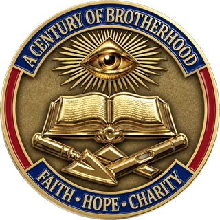 Masonic Lodge Centennial Coin – back