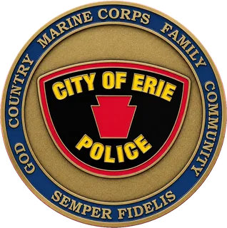 Police Department Marine Corps Veteran Coin – front