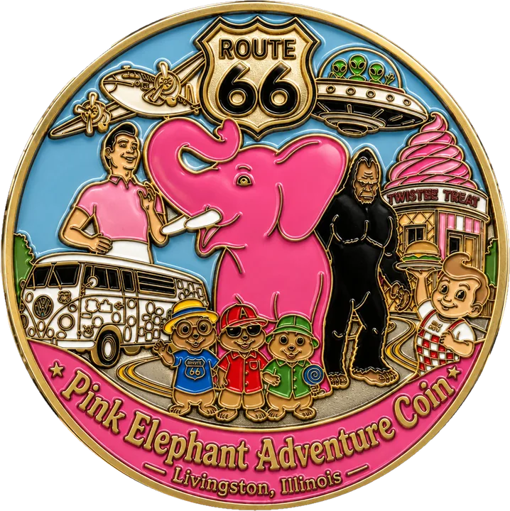 Route 66 Centennial Coin – back