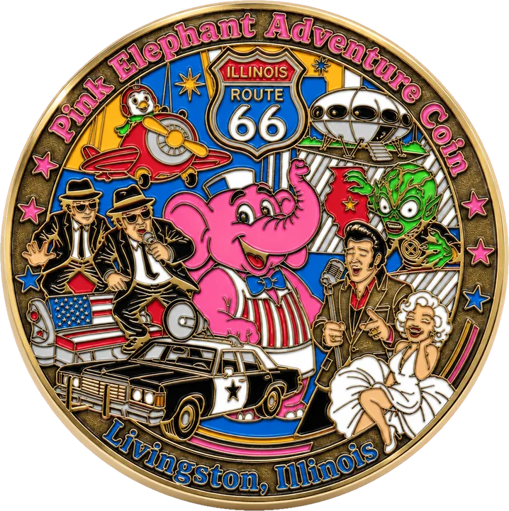Route 66 Centennial Coin – front