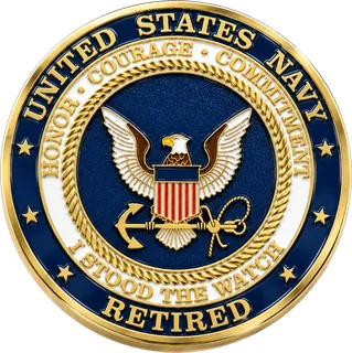 U.S. Navy Retirement Coin – front