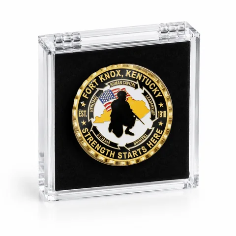 Acrylic Presentation Box for a custom challenge coin
