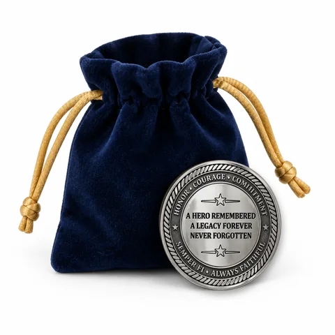 Velvet Coin Bag for a custom challenge coin